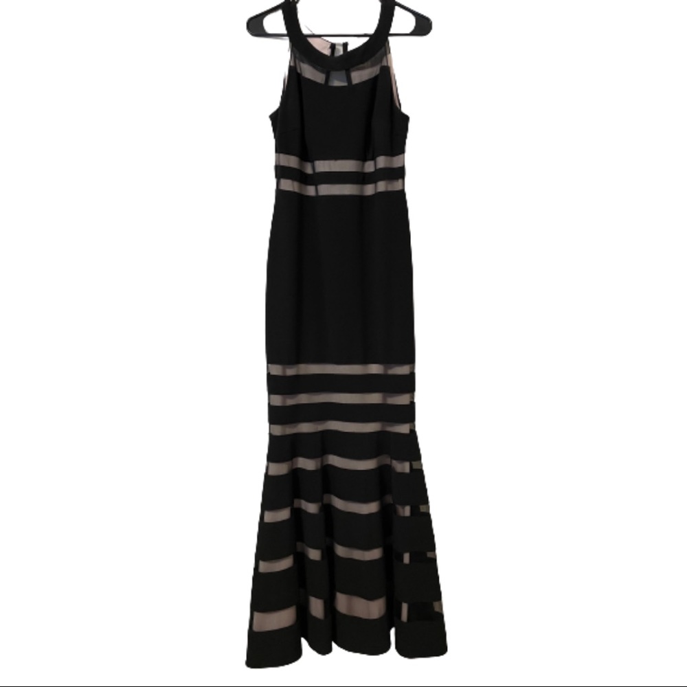 JS Collections Illusion Stripe Mermaid Gown